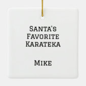 Personalisierter Weihnachtsmann-Lieblingskarateka Keramikornament (Rückseite)