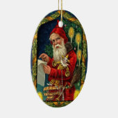 Personalisierter Weihnachtsmann mit Jester Weihnac Keramik Ornament (Rechts)