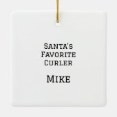 Personalisierter Weihnachtsmann mit seinem Rentier Keramikornament (Rückseite)