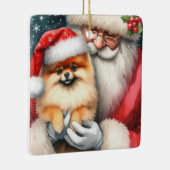 Personalisierter Weihnachtsmann mit Spitz Weihnach Keramikornament (Rechts)