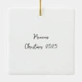 Personalisierter Weihnachtsmann mit Spitz Weihnach Keramikornament (Rückseite)