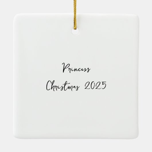 Personalisierter Weihnachtsmann mit Spitz Weihnach Keramikornament (Rückseite)