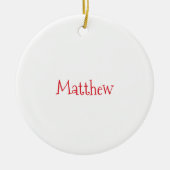 Personalisierter Weihnachtsmann mit Sternen BELIEV Keramik Ornament (Vorne)