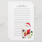 Personalisierter Weihnachtsmann mit Weihnachtslist Briefpapier (Vorne/Hinten)