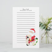 Personalisierter Weihnachtsmann mit Weihnachtslist Briefpapier (Stehend Vorderseite)