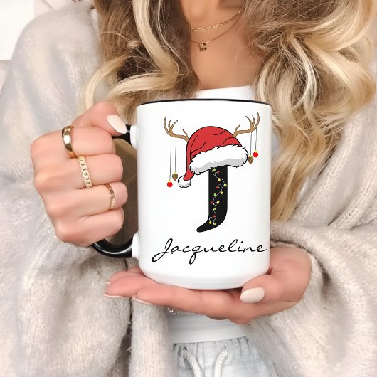 Personalisierter Weihnachtsmann-Monogramm-Becher f Tasse