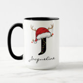 Personalisierter Weihnachtsmann-Monogramm-Becher f Tasse (Links)