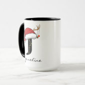 Personalisierter Weihnachtsmann-Monogramm-Becher f Tasse (Vorderseite Links)