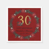 personalisierter Weihnachtsmann Napkins zum 30. Ja Serviette (Vorderseite)