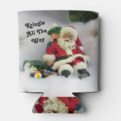 Personalisierter Weihnachtsmann nimmt einen Tumbel Dosenkühler (Rückseite)