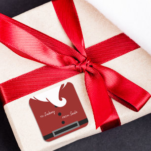 Personalisierter Weihnachtsmann Quadratischer Aufkleber