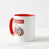 Personalisierter Weihnachtsmann: Rote und weiße We Tasse (Vorderseite Links)