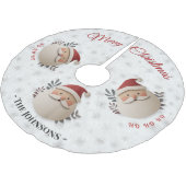 Personalisierter Weihnachtsmann – Rustikale Weihna Polyester Weihnachtsbaumdecke (Schrägansicht)
