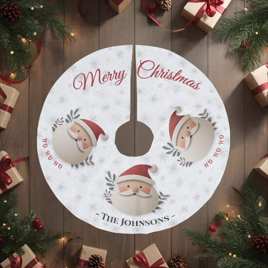 Personalisierter Weihnachtsmann – Rustikale Weihna Polyester Weihnachtsbaumdecke