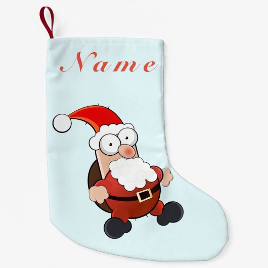 Personalisierter Weihnachtsmann-Strumpf mit Namen Kleiner Weihnachtsstrumpf (Vorderseite)