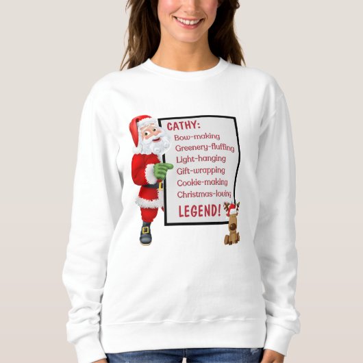 Personalisierter Weihnachtsmann Sweatshirt (Vorderseite)