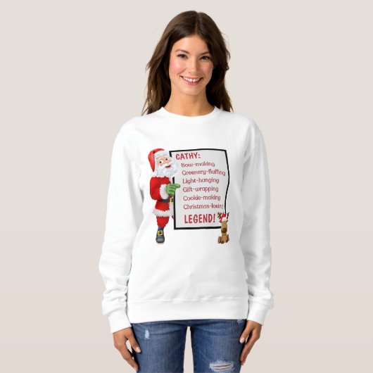 Personalisierter Weihnachtsmann Sweatshirt (Vorne ganz)