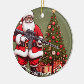 Personalisierter Weihnachtsmann und AR-15 Weihnach Keramik Ornament (Links)