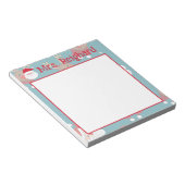 Personalisierter Weihnachtsmann und Rentier Notizblock (angewinkelt)