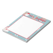 Personalisierter Weihnachtsmann und Rentier Notizblock (Rotiert)