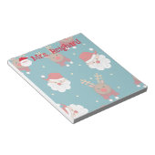 Personalisierter Weihnachtsmann und Rentier Notizblock (angewinkelt)