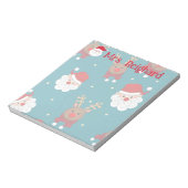 Personalisierter Weihnachtsmann und Rentier Notizblock (Rotiert)