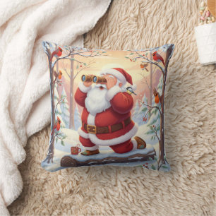 Personalisierter Weihnachtsmann-Vogelbeobachter-We Kissen