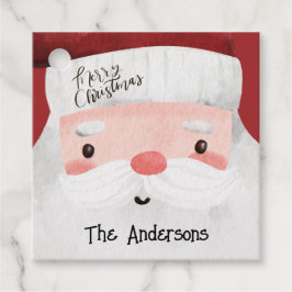 Personalisierter Weihnachtsmann Wasserfarben Weihn Geschenkanhänger