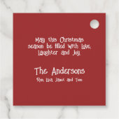 Personalisierter Weihnachtsmann Wasserfarben Weihn Geschenkanhänger (Rückseite)