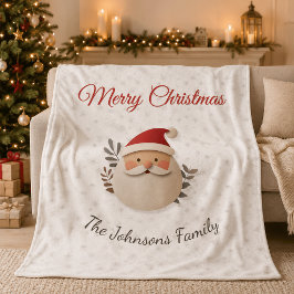 Personalisierter Weihnachtsmann Weihnachten – Benu Fleecedecke