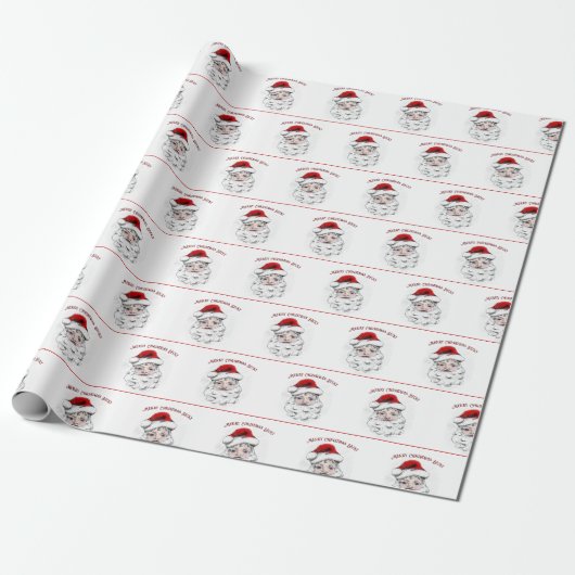 Personalisierter Weihnachtsmann Weihnachten Geschenkpapier (Ungerollt)