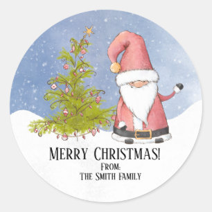 Personalisierter Weihnachtsmann Weihnachten Runder Aufkleber