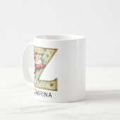 Personalisierter Weihnachtsmann-Weihnachtsmonogram Kaffeetasse (Vorderseite Links)