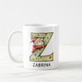 Personalisierter Weihnachtsmann-Weihnachtsmonogram Kaffeetasse (Links)