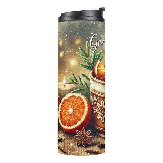 Personalisierter Weihnachtsmarkt Weinwanderwege Ma Thermosbecher (Nach links gedreht)