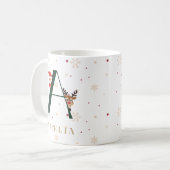 Personalisierter Weihnachtsmonogramm-A-Tasse Kaffeetasse (Vorderseite Links)