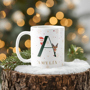 Personalisierter Weihnachtsmonogramm-A-Tasse Kaffeetasse