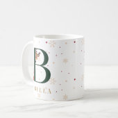 Personalisierter Weihnachtsmonogramm-B-Becher Kaffeetasse (Vorderseite Links)