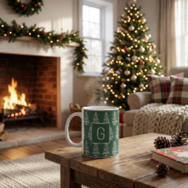 Personalisierter Weihnachtsmonogramm-Becher mit we Kaffeetasse
