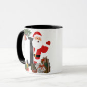 Personalisierter Weihnachtsmonogramm-Becher Tasse (Vorderseite Links)