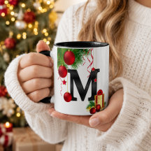 Personalisierter Weihnachtsmonogramm-Becher