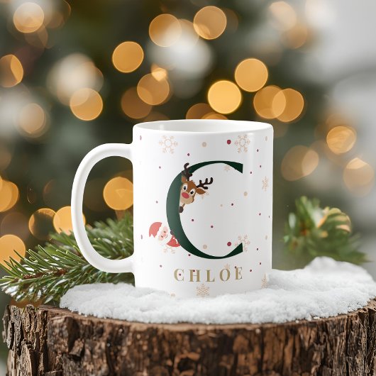 Personalisierter Weihnachtsmonogramm-C-Tasse Kaffeetasse