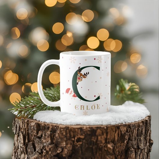 Personalisierter Weihnachtsmonogramm-C-Tasse Kaffeetasse