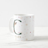 Personalisierter Weihnachtsmonogramm-C-Tasse Kaffeetasse (Vorderseite Links)