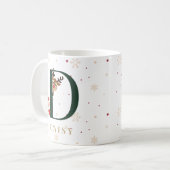 Personalisierter Weihnachtsmonogramm-D-Becher Kaffeetasse (Vorderseite Links)
