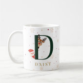 Personalisierter Weihnachtsmonogramm-D-Becher Kaffeetasse (Links)