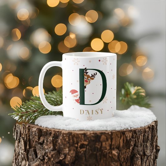 Personalisierter Weihnachtsmonogramm-D-Becher Kaffeetasse