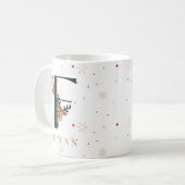 Personalisierter Weihnachtsmonogramm-F-Becher Kaffeetasse (Vorderseite Links)