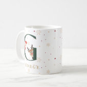 Personalisierter Weihnachtsmonogramm-G-Becher Kaffeetasse (Vorderseite Links)