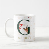 Personalisierter Weihnachtsmonogramm-G-Becher Kaffeetasse (Links)